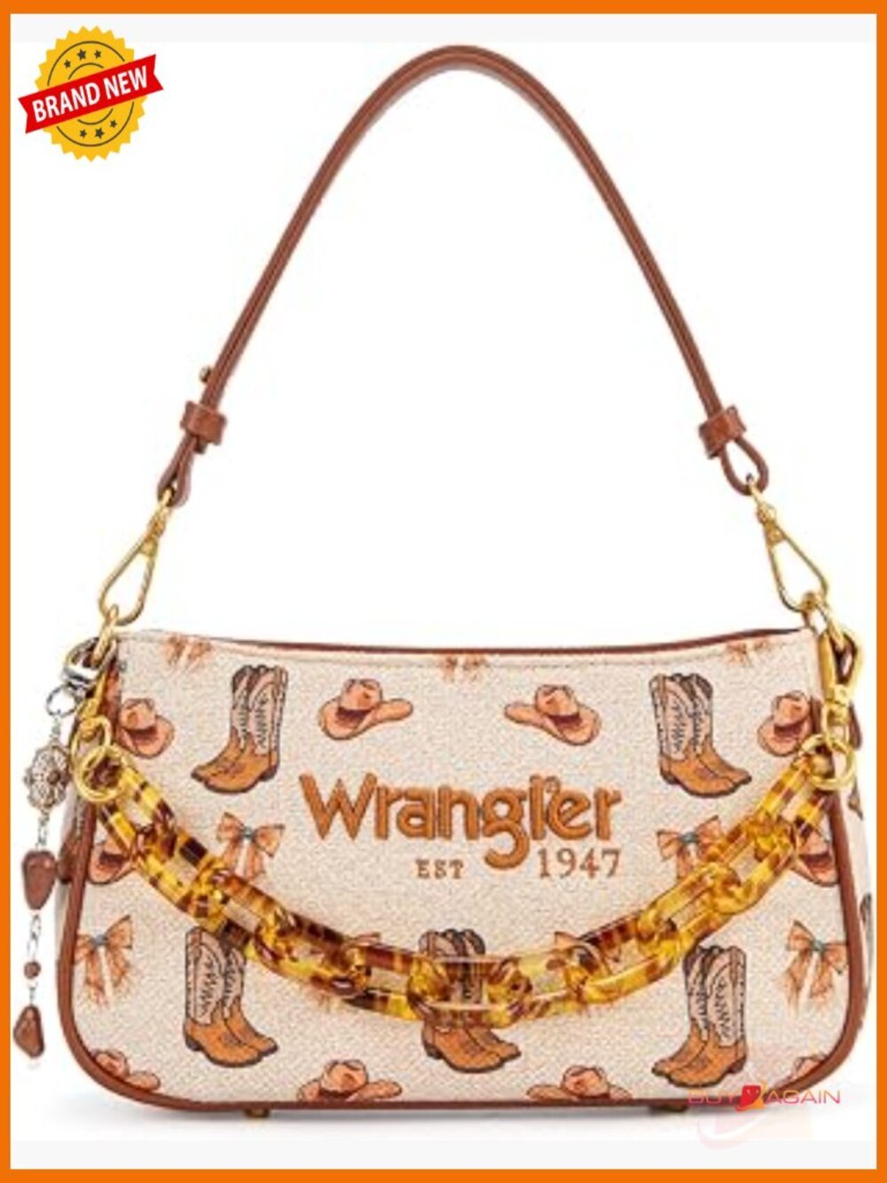 Vintage Western Hobo Shoulder Bag with Chain Strap Y2K Clutch Purse